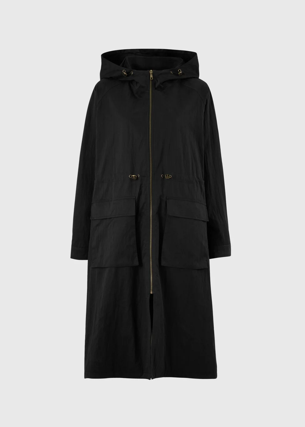 Black Showerproof Long Anorak - 10 Image 1