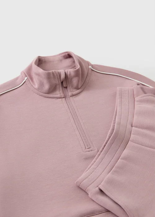 Girls Pink Soft Touch Funnel Neck Top & Jogging Bottoms Set (1-8yrs) - 1-1.5 Yrs Image 2