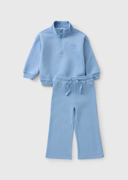 Girls Blue Funnel Neck Top & Jogging Bottoms Set (1-7yrs) - 1-1.5 Yrs Image 1