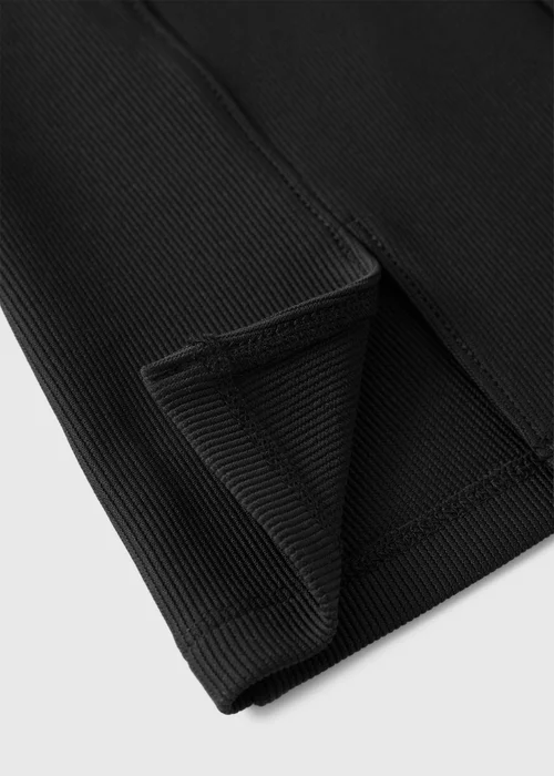 Girls Black Ribbed Flared Leggings (7-15yrs) - 14 Yrs Image 2