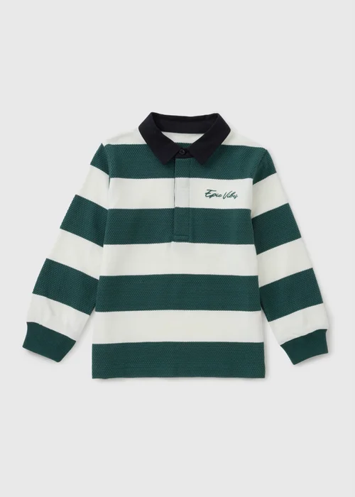 Boys Teal Stripe Rugby Shirt (1-8yrs) - 1.5-2 Yrs Image 1