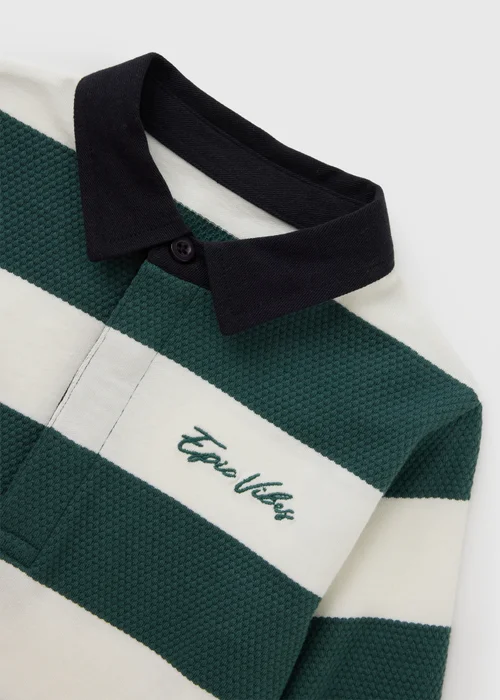 Boys Teal Stripe Rugby Shirt (1-8yrs) - 1.5-2 Yrs Image 2