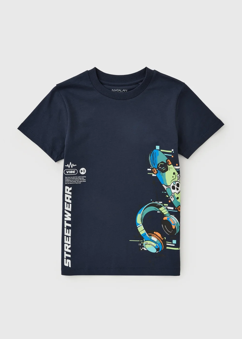 Boys Navy Streetwear Graphic T-Shirt (7-15yrs) - 14 Yrs Image 1