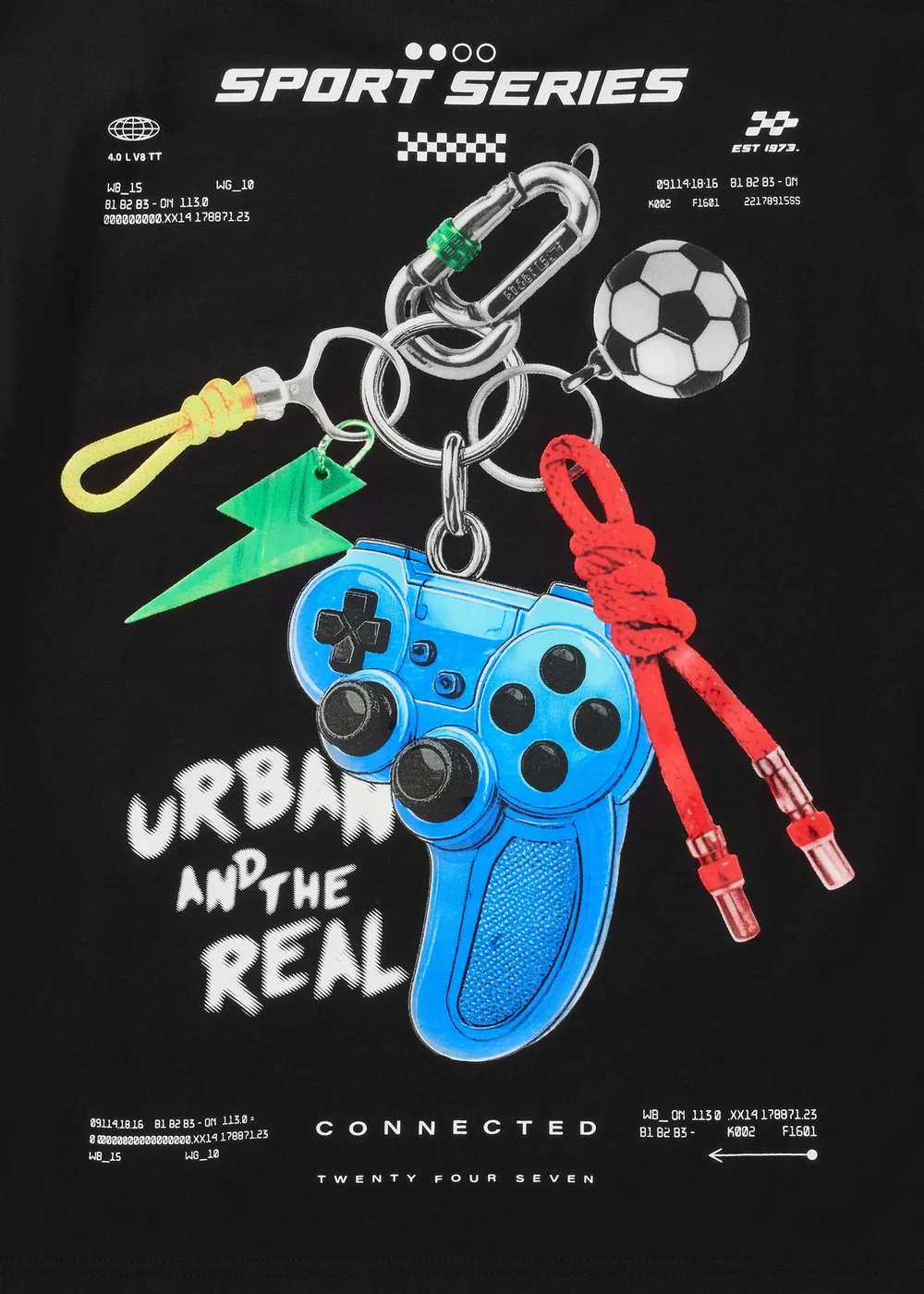 Boys Black Keychain Printed T-Shirt (7-15yrs) - 7 Yrs Image 2