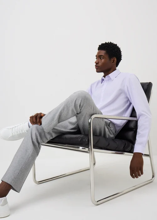 Taylor & Wright Lilac Textured Regular Fit Shirt - S Image 4