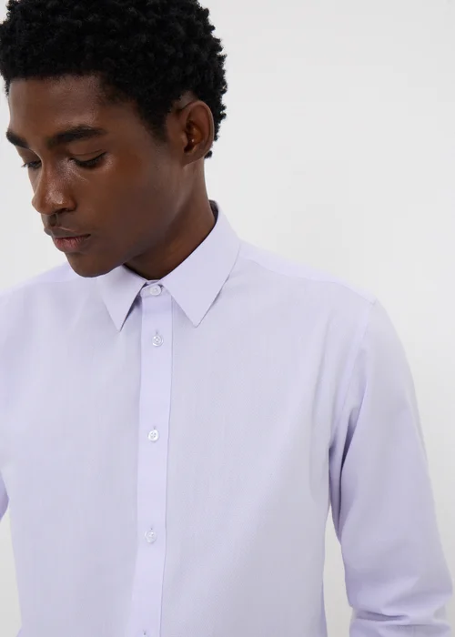Taylor & Wright Lilac Textured Regular Fit Shirt - S Image 3