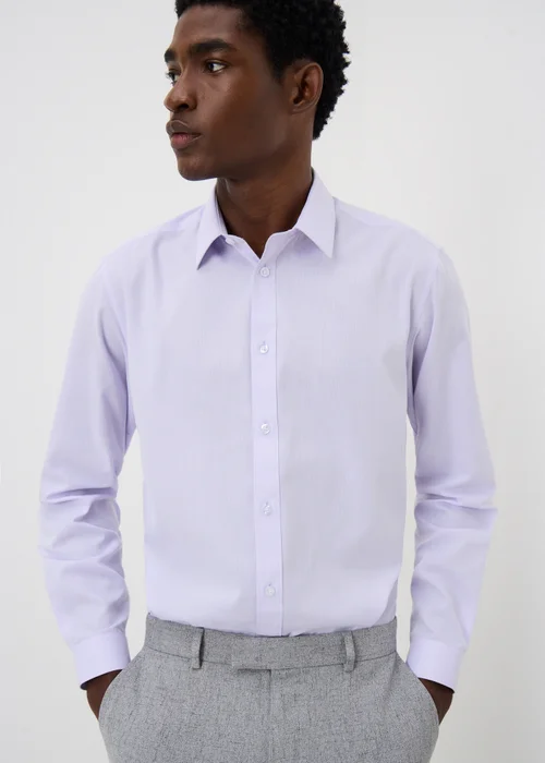Taylor & Wright Lilac Textured Regular Fit Shirt - S Image 1