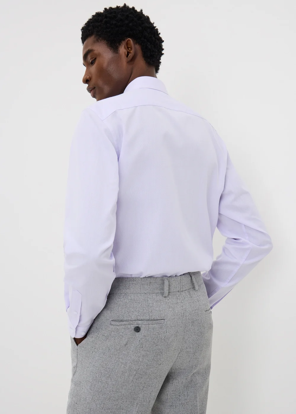 Taylor & Wright Lilac Textured Regular Fit Shirt - S Image 2