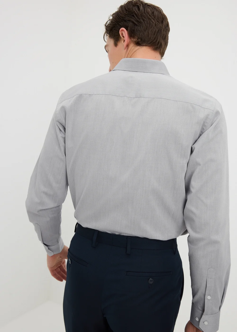 Taylor & Wright Grey Textured Regular Fit Shirt - S Image 2