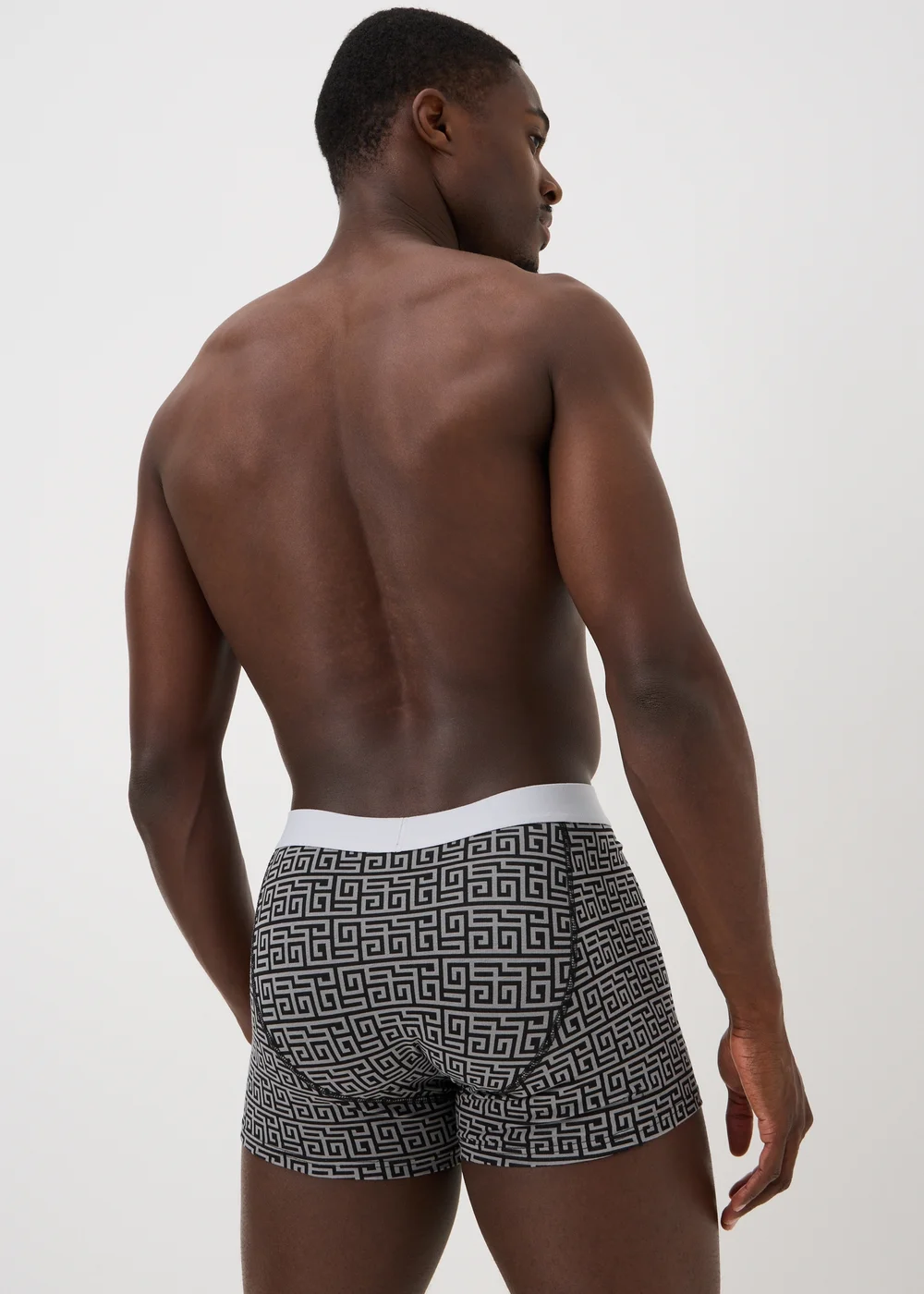5 Pack Navy Metallic Geometric Print Trunks - S Image 2