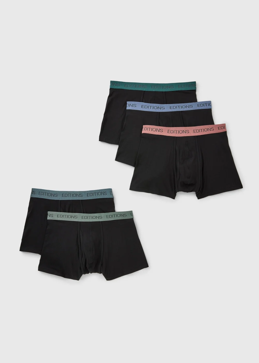 5 Pack Black Editions Waistband Trunks - XS Image 1