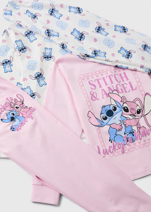 2 Pack Disney Stitch Girls Long Pyjama Sets (3-13yrs) - 5-6 Yrs Image 2