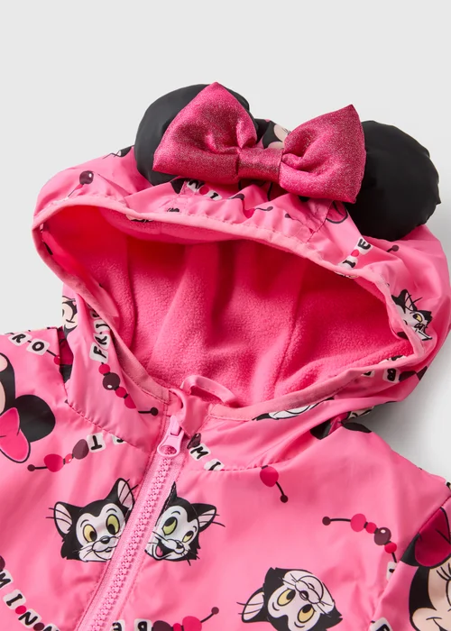 Disney Girls Pink Minnie Mouse Windbreaker (1-7yrs) - 1-1.5 Yrs Image 2