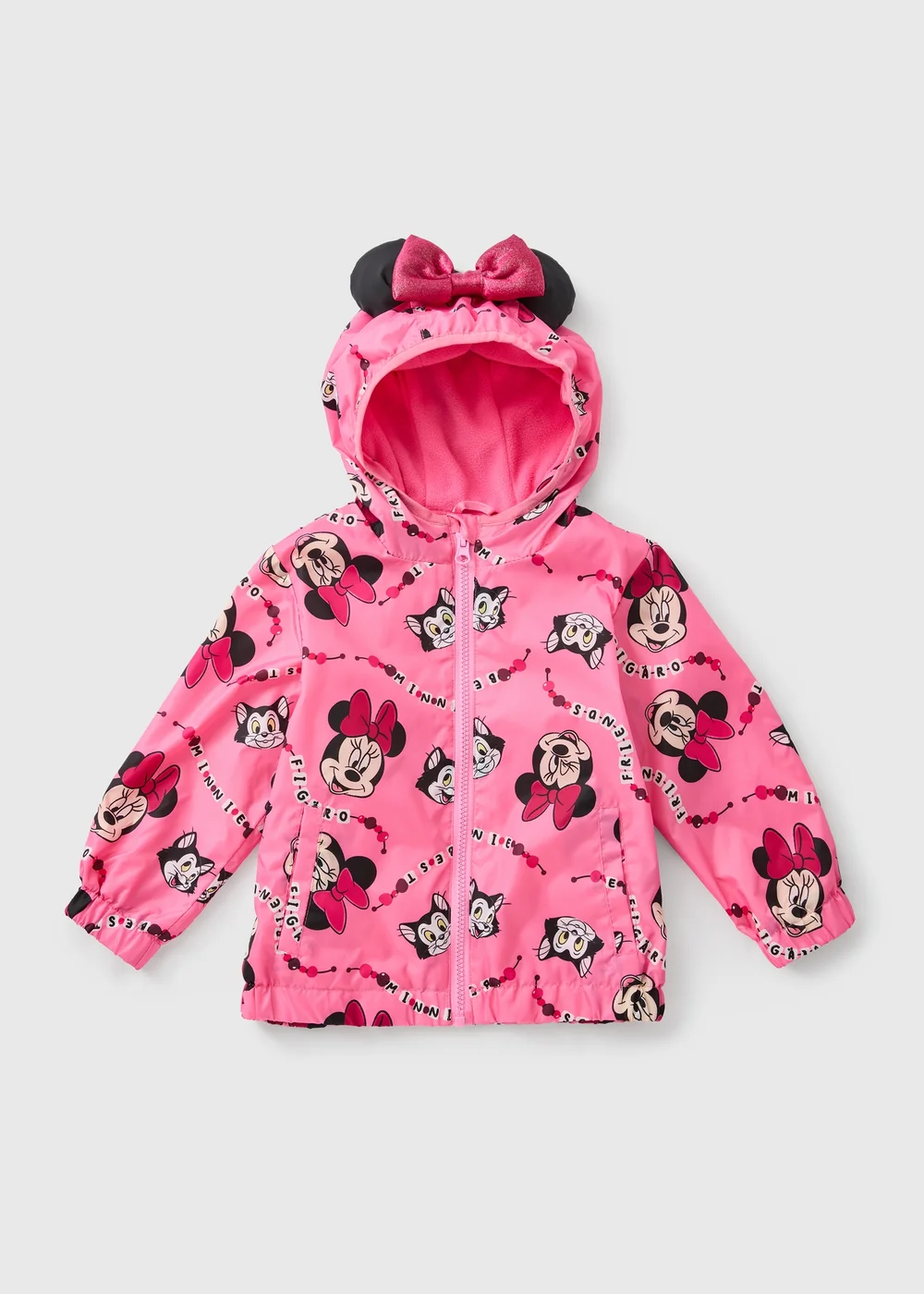 Disney Girls Pink Minnie Mouse Windbreaker (1-7yrs) - 1-1.5 Yrs Image 1