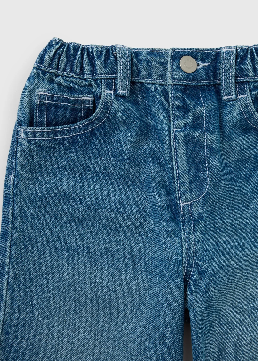 Boys Blue Turn Up Loose Fit Jeans (1-8yrs) - 2-3 Yrs Image 2