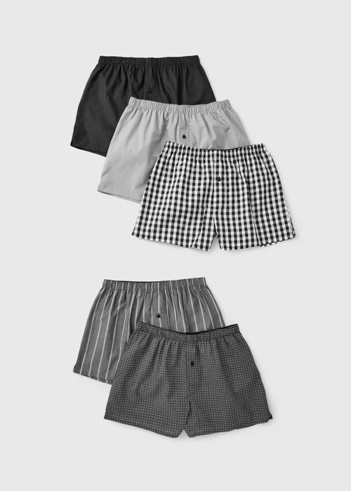 5 Pack Black Woven Boxers - S Image 1