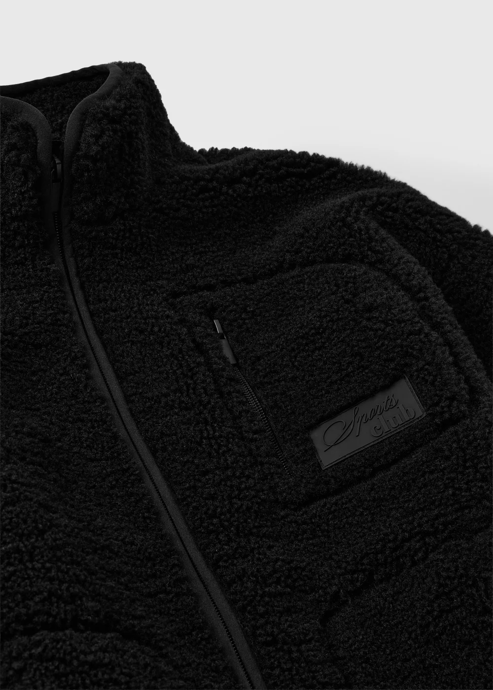Girls Black Sports Club Borg Jacket (7-15yrs) - 7 Yrs Image 2