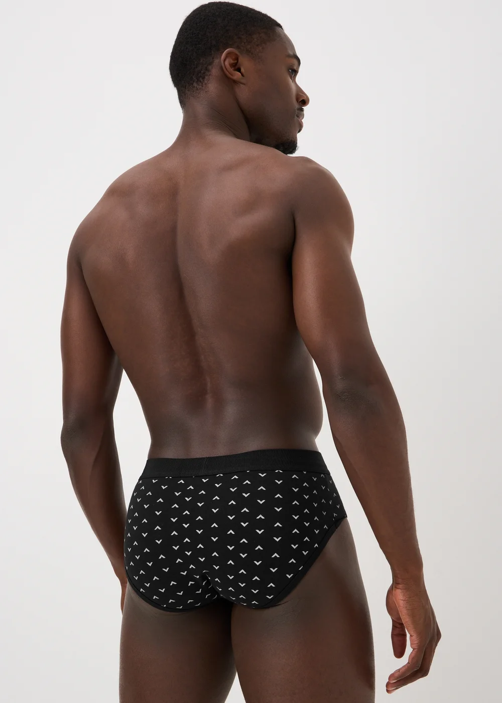 5 Pack Black Geometric Print Briefs - S Image 3
