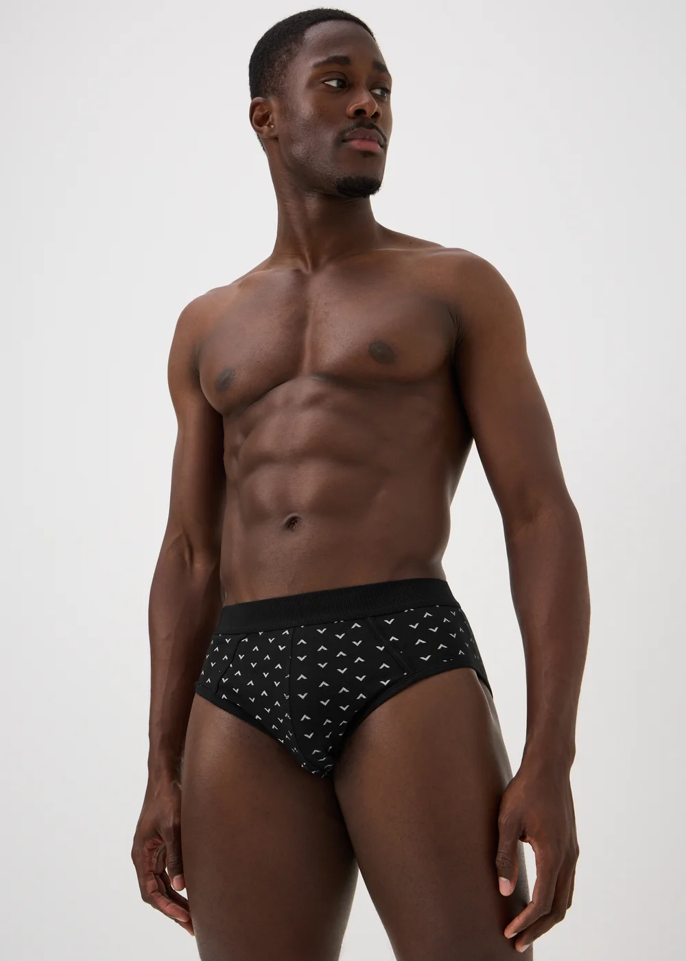5 Pack Black Geometric Print Briefs - S Image 2