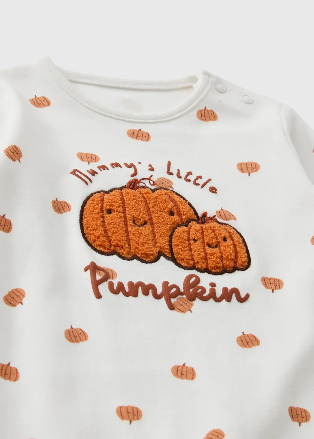 Baby Cream Mummy Pumpkin Sleepsuit (0-23mths) - First Size Image 2