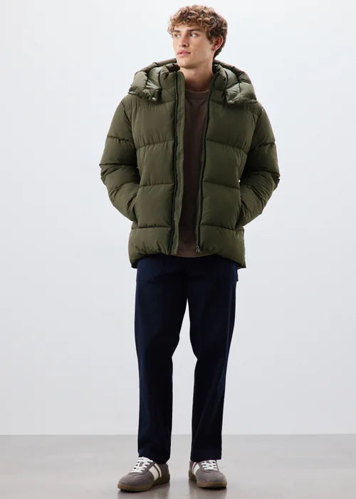 Khaki Mid Length Puffa Coat - XS Image 2