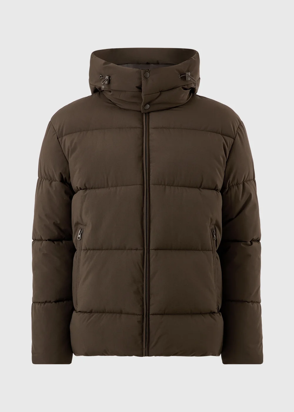 Brown Mid Length Puffa Coat - XS Image 1