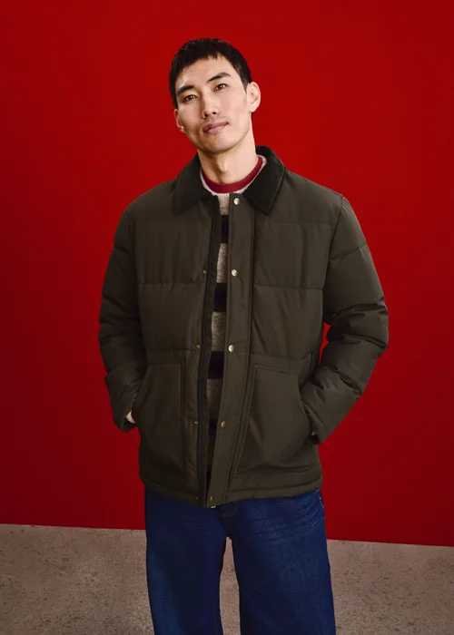 Khaki Canvas Puffa Coat - XS Image 2