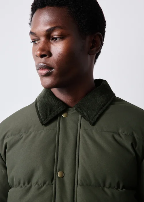Khaki Canvas Puffa Coat - XS Image 3