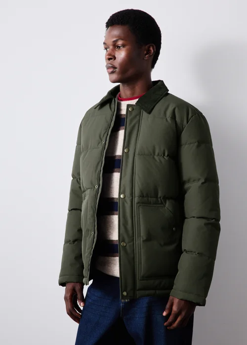 Khaki Canvas Puffa Coat - XS Image 1