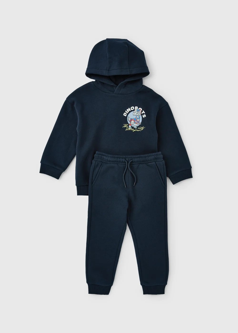 Boys Navy Dinobots Hoodie & Jogging Bottoms Set (1-8yrs) - 1-1.5 Yrs Image 1