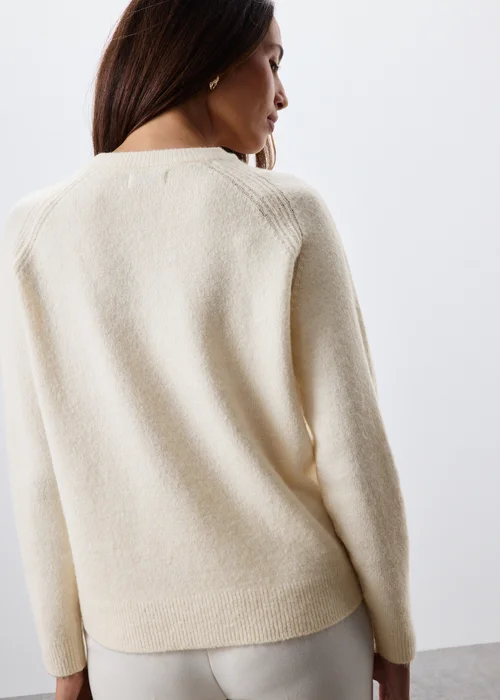 Cream Crew Neck Knitted Jumper - XS Image 2