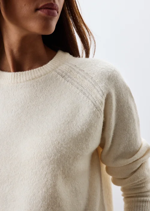 Cream Crew Neck Knitted Jumper - XS Image 3