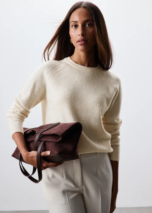 Cream Crew Neck Knitted Jumper - XS Image 1