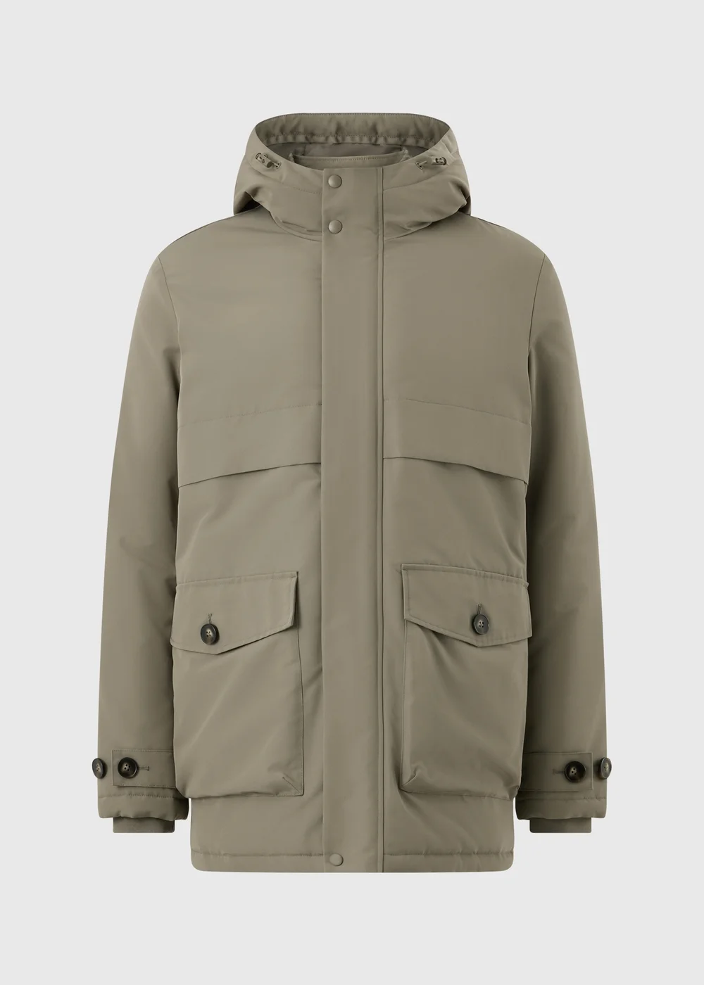 Mushroom Double Layer Parka Coat - S Image 1