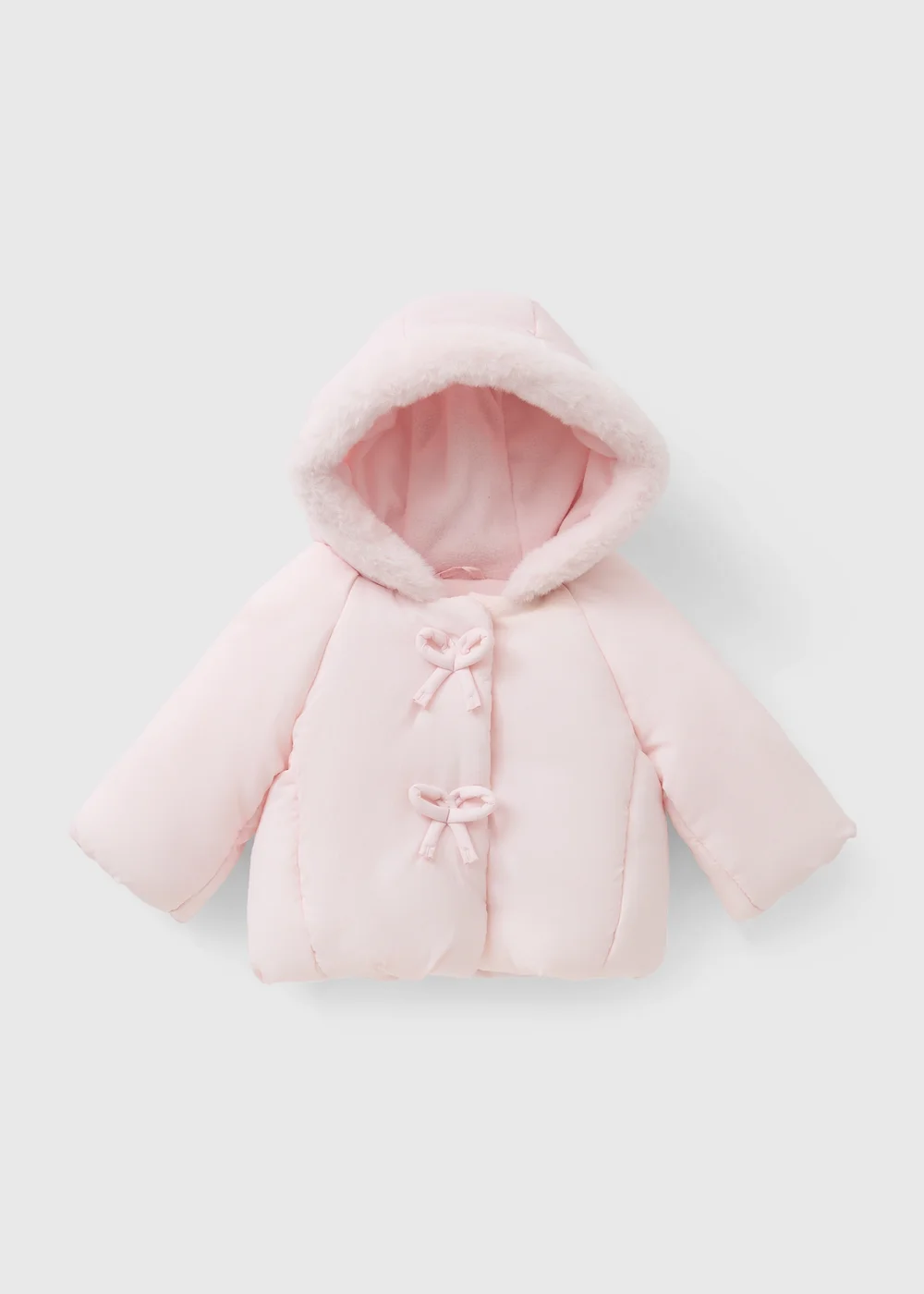 Baby Pink Bow Coat (0-23mths) - Up to 1 Month Image 1