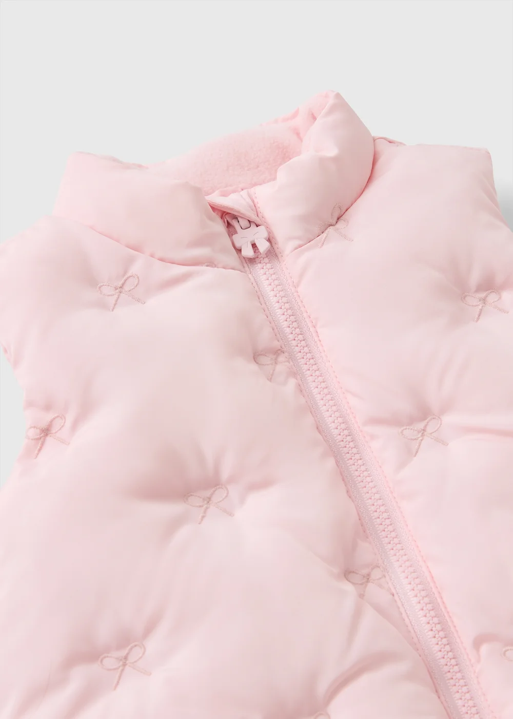Baby Pink Bow Embroidered Gilet (0-23mths) - Up to 1 Month Image 2