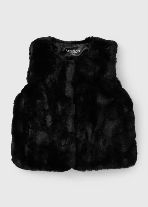 Girls Black Faux Fur Gilet (1-8 Yrs) - 1-1.5 Yrs Image 1