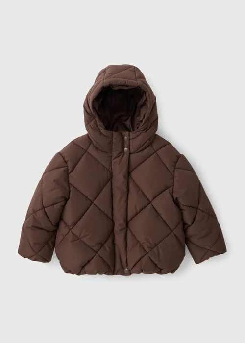 Girls Brown Short Padded Coat (7-15yrs) - 7 Yrs Image 1