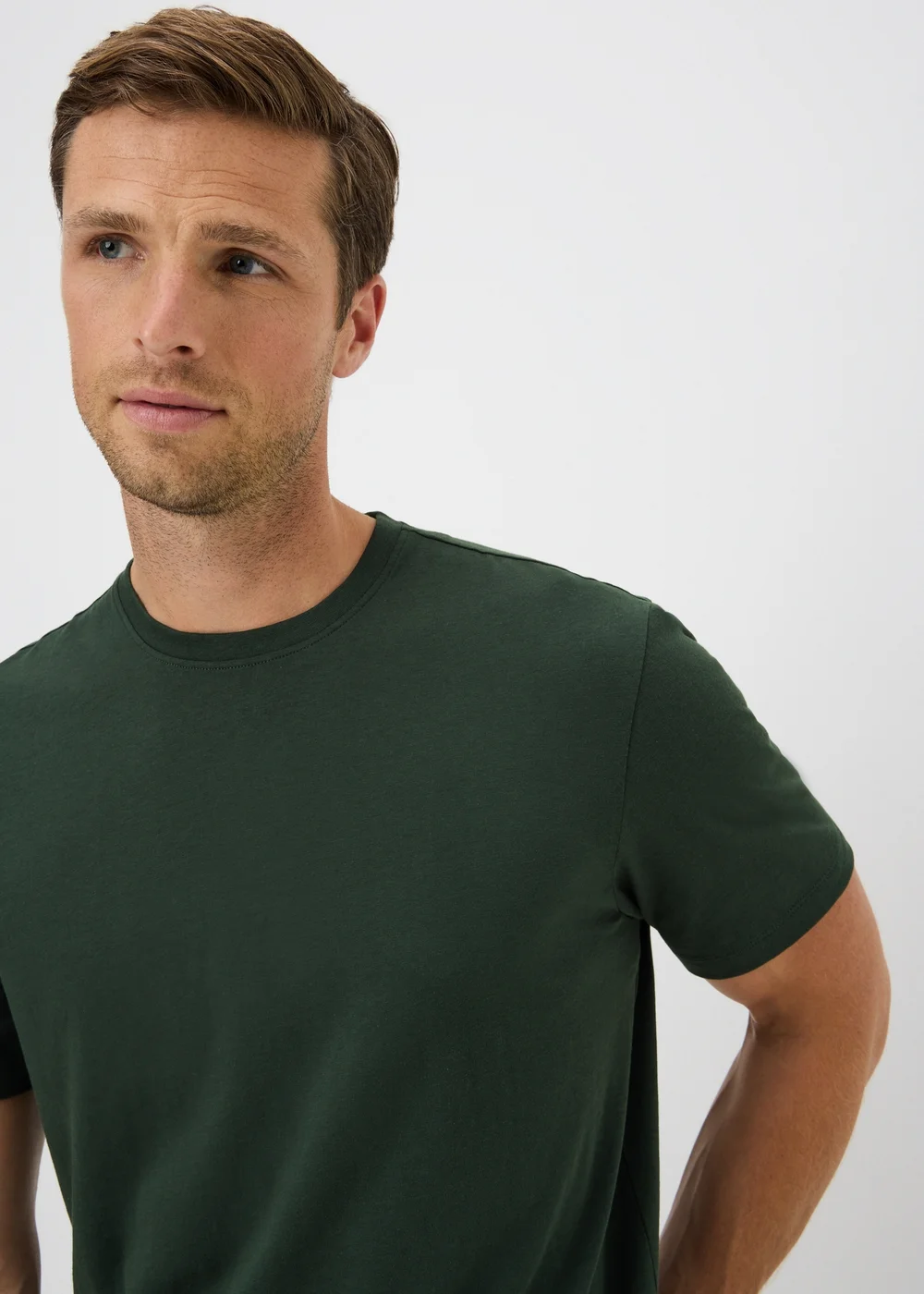 Pine Green Essential Crew Neck T-Shirt - XS Image 3