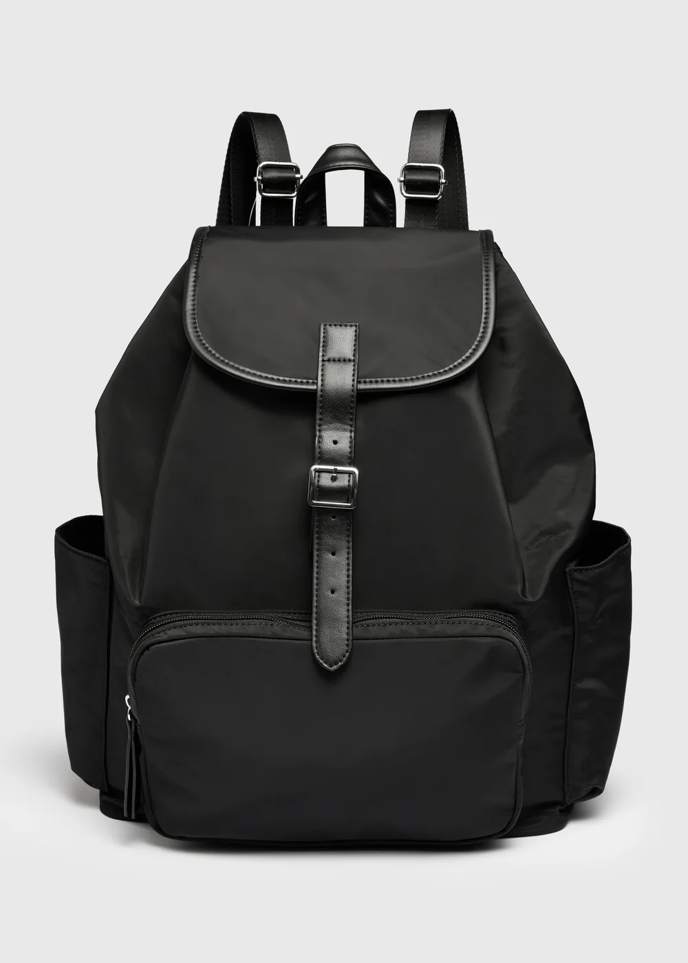 Black Nylon Backpack - One Size Image 1