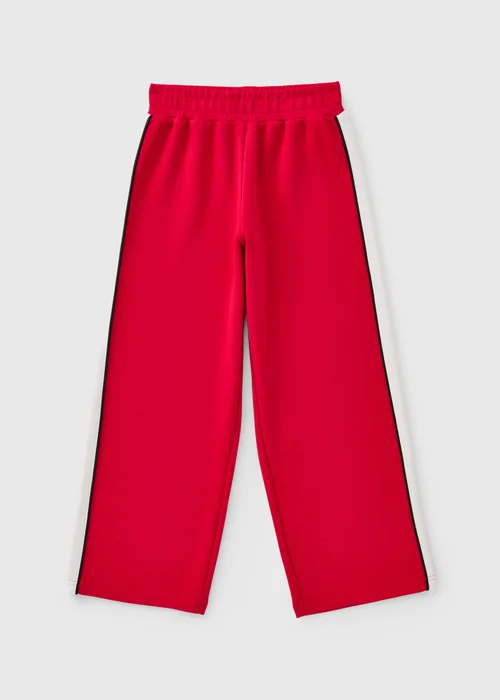 Girls Red Wide Leg Co Ord Jogging Bottoms (7-15yrs) - 10 Yrs Image 1
