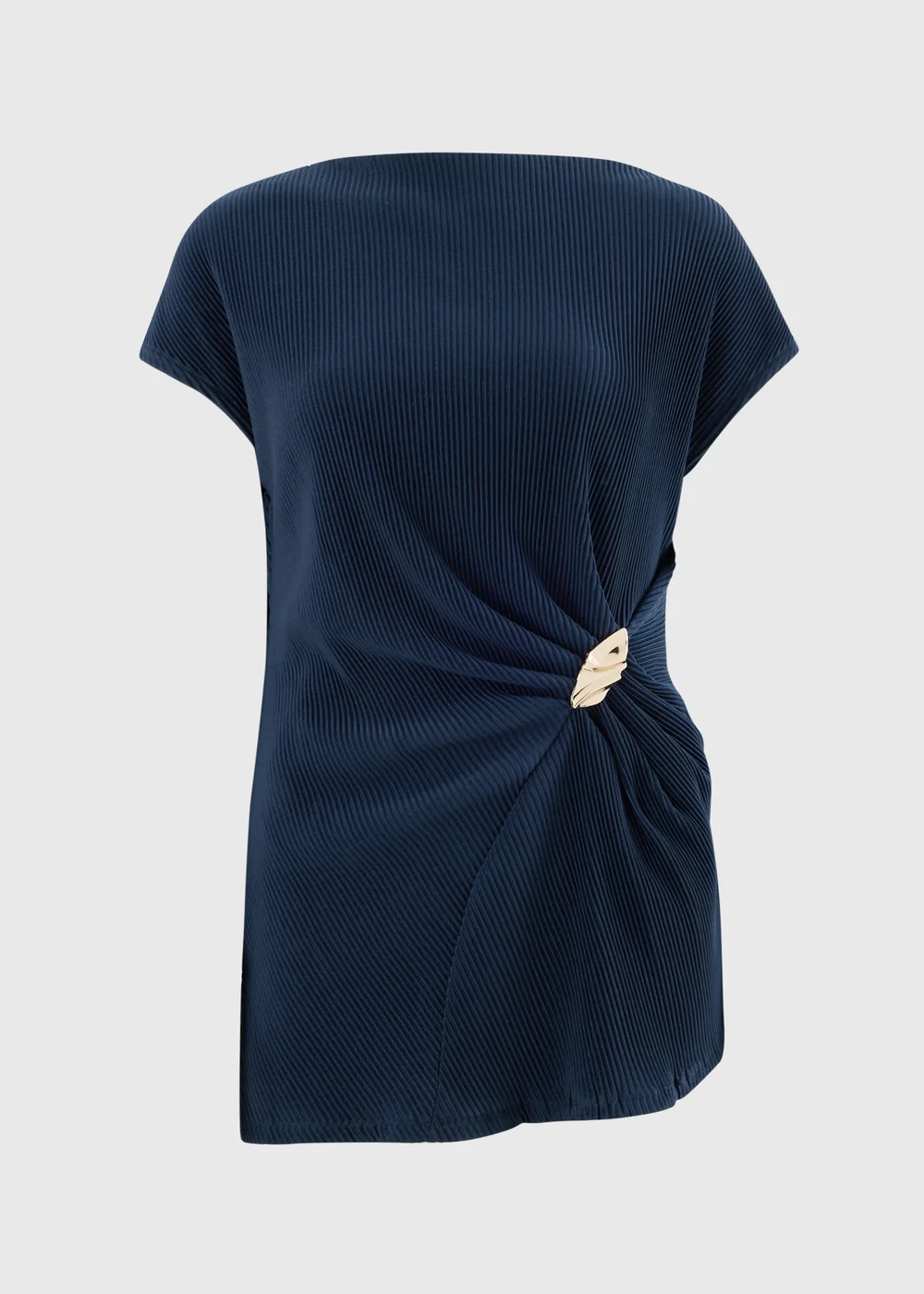 Navy Plisse Longline Co Ord Top - 14 Image 4
