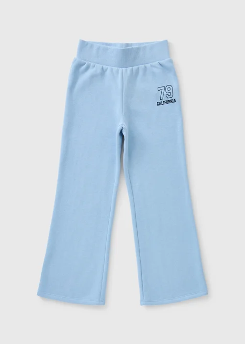 Girls Blue Wide Leg Jogging Bottoms (7-15 Yrs) - 7 Yrs Image 1
