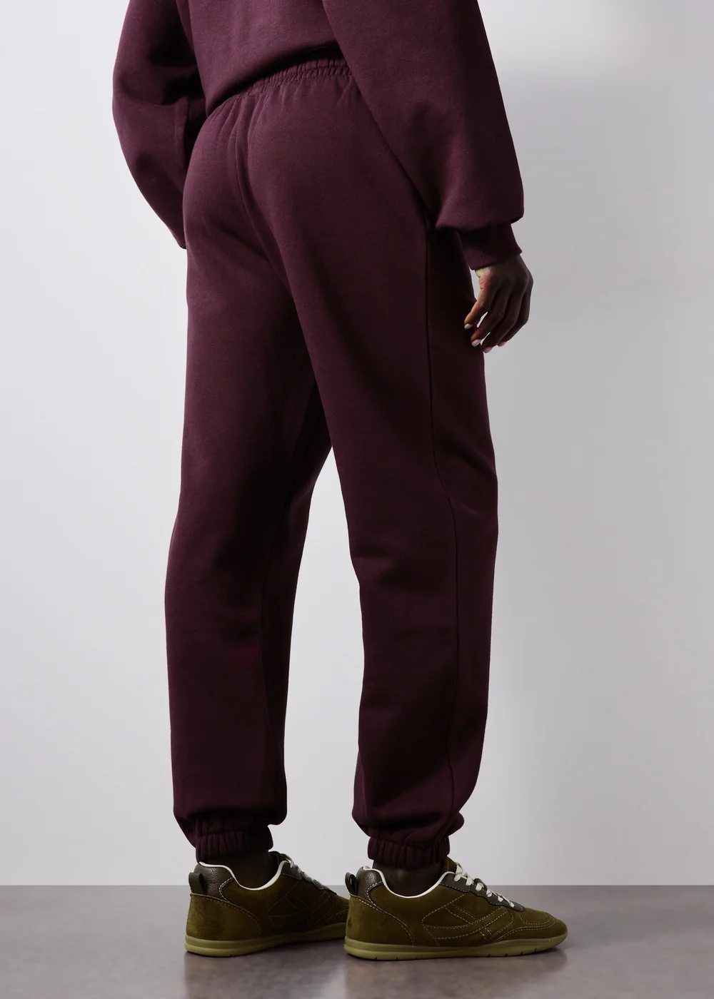 Burgundy Tapered Jogging Bottoms - XS Image 3