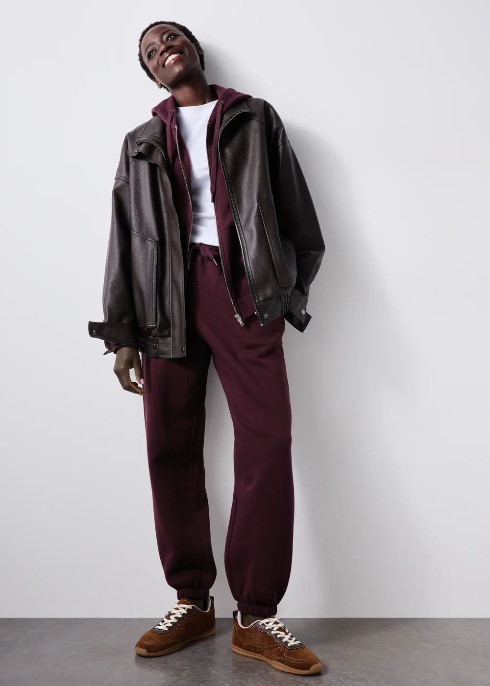 Burgundy Zip Through Hoodie - XS Image 1