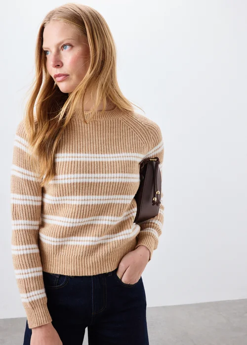 Beige Striped Jumper - XS Image 1