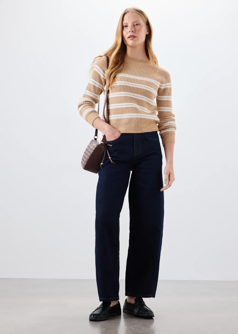 Beige Striped Jumper - XS Image 4