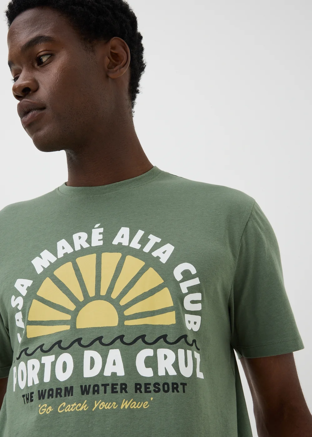 Khaki Sunset Printed T-Shirt - 3XL Image 3