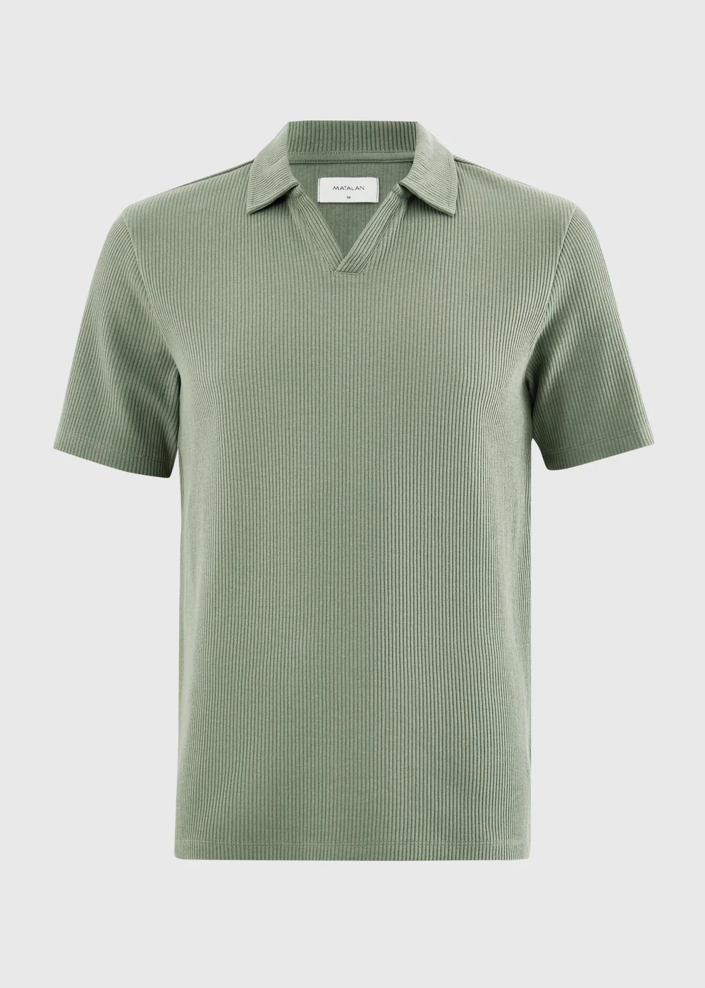Sage Green Ribbed Polo Shirt - XS Image 4