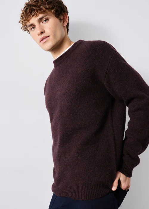 Burgundy Cosy Crew Neck Jumper - S Image 1